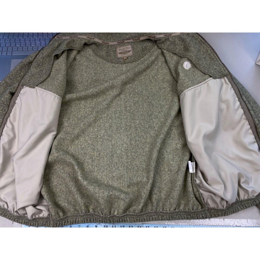 Straight Down Fleece Jacket Mens Large Green Full Zip Pockets Golf Lightweight - Picture 7 of 16